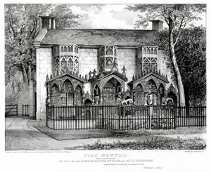 Plas Newydd, près de Llangollen, siège de feu Lady Eleanor Butler (c.1745-1829) et Miss Sarah Ponsonby (d.1831), imprimé par Charles Joseph Hullmandel (1789-1850) - W. after Walton